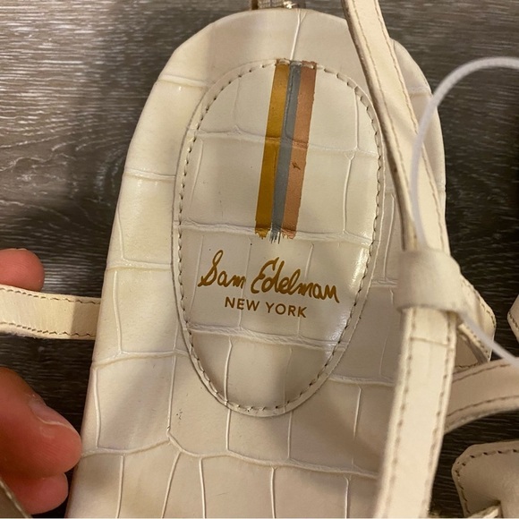 Sam Edelman | Naomi Thong Sandals Ivory Leather Size 7.5 New - Picture 5 of 11